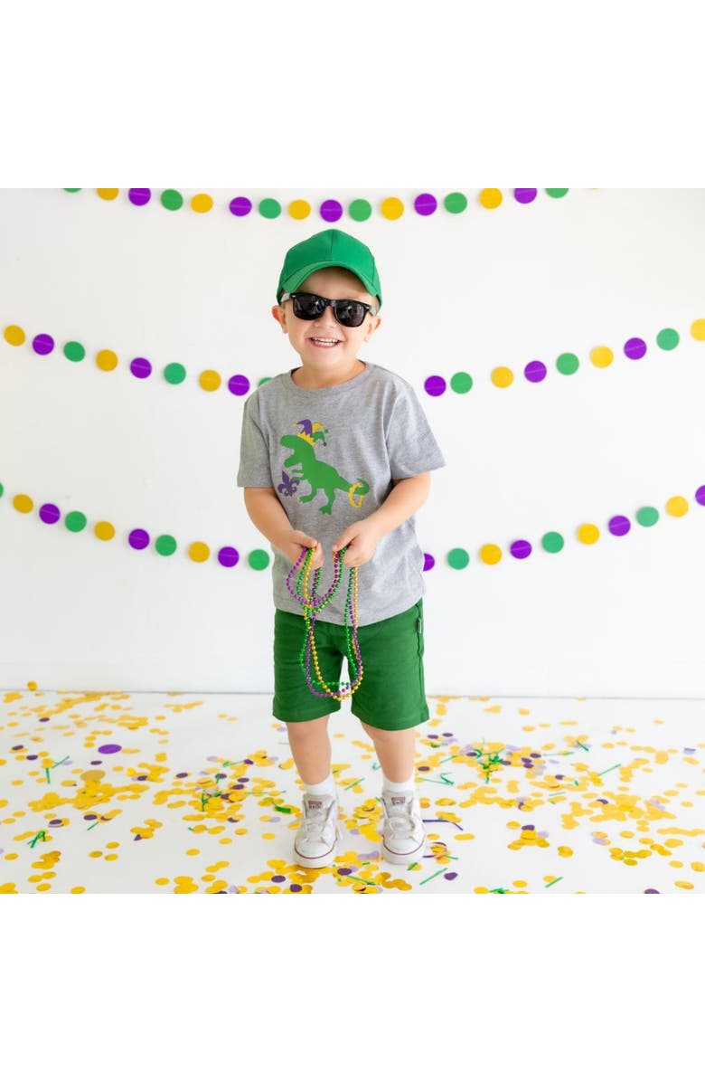 Sweet Wink Mardi Gras Dino Short Sleeve T-Shirt, Alternate, color, 
