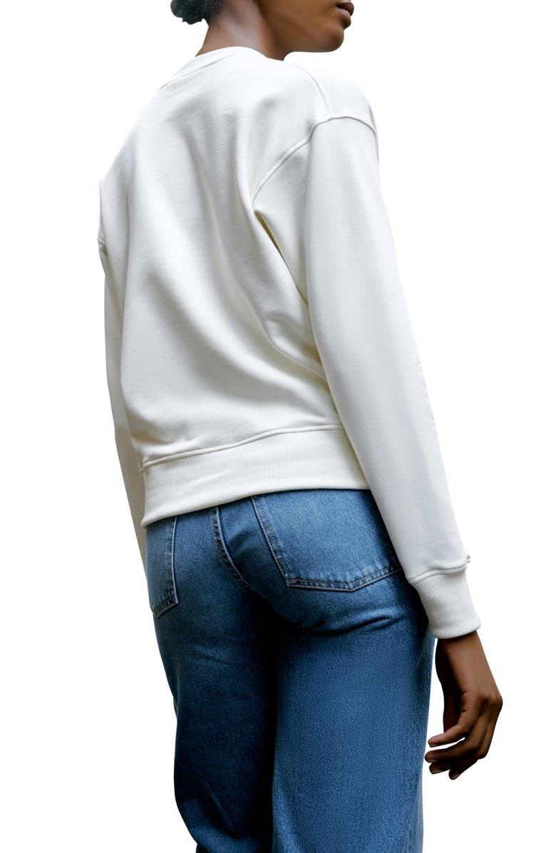 Marcella Bartlett Cutout Cotton Sweatshirt, Alternate, color, Off White