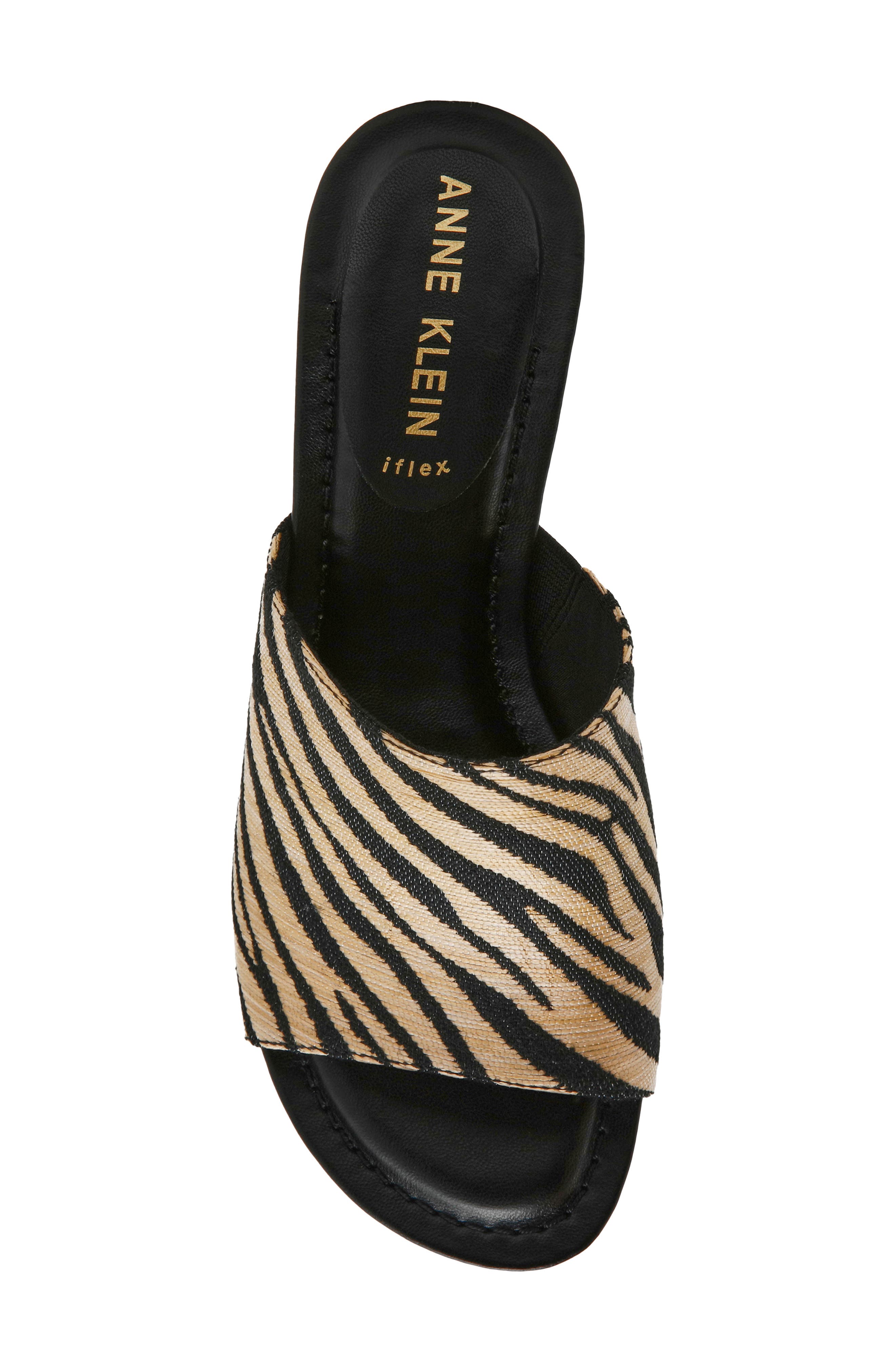 Charisma Wedge Slide Sandal, Alternate, color, ZEBRA RAFFIA