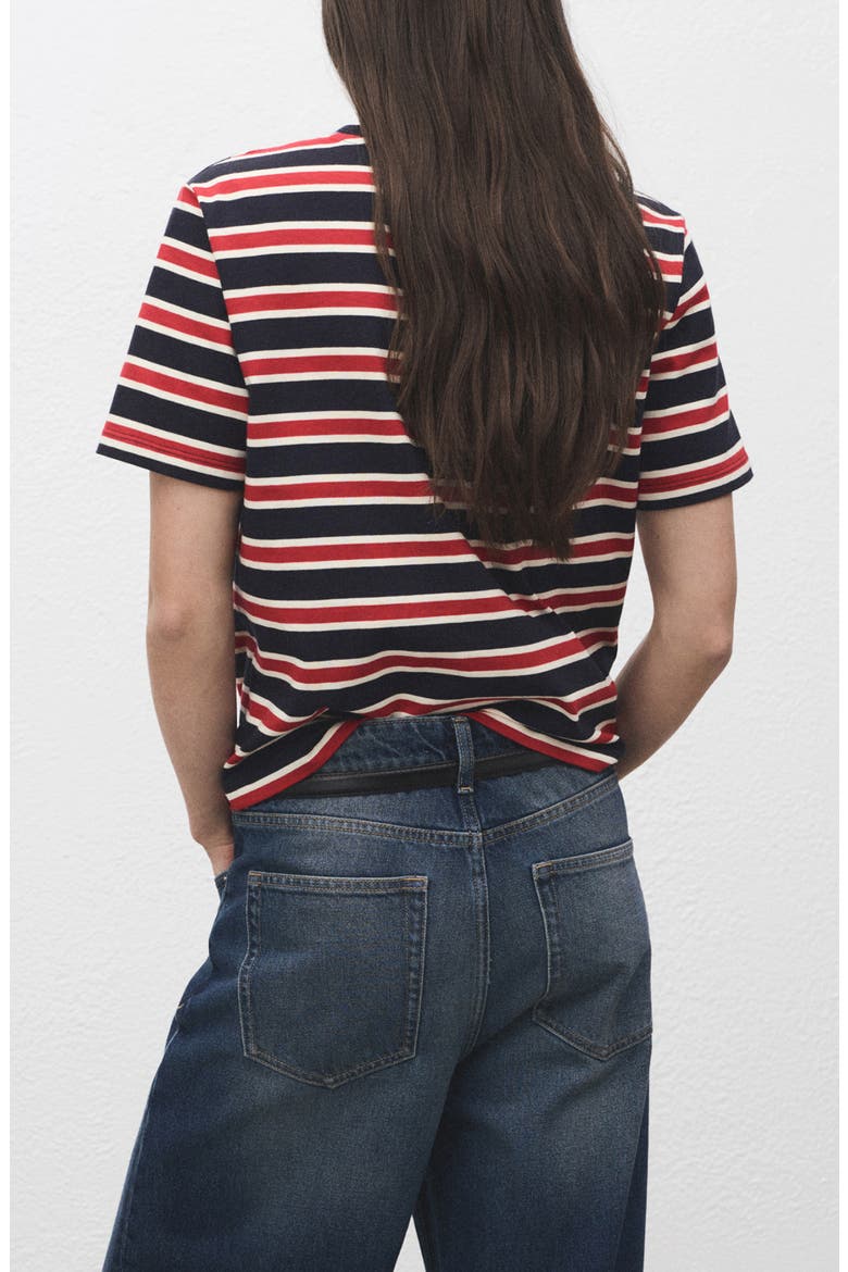 Stripe Cotton T-Shirt, Alternate, color, NAVY