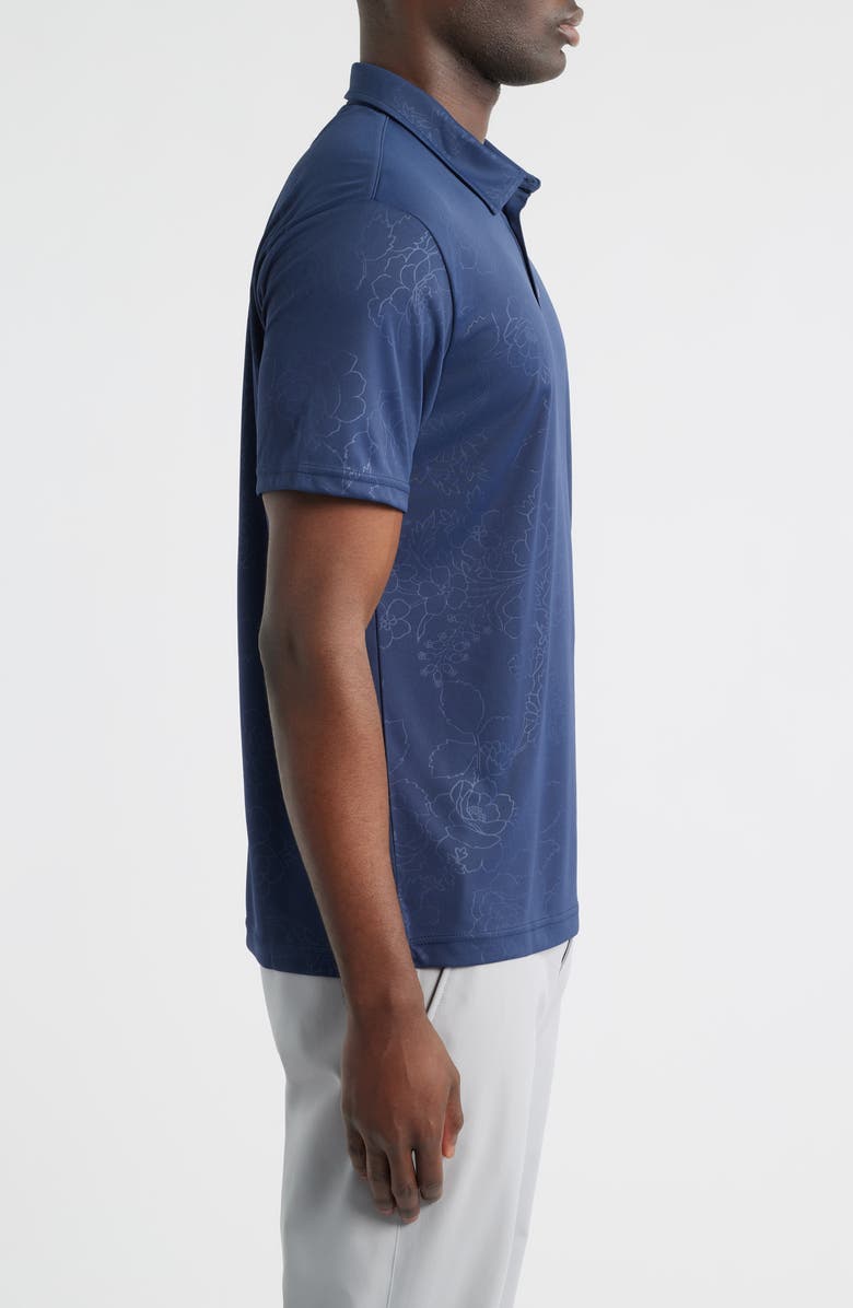 Swannies Ehrman Floral Performance Golf Polo, Alternate, color, Navy