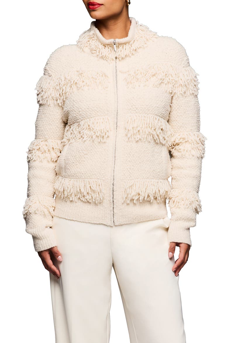 Fringe Knit Jacket, Main, color, CHAMOIS