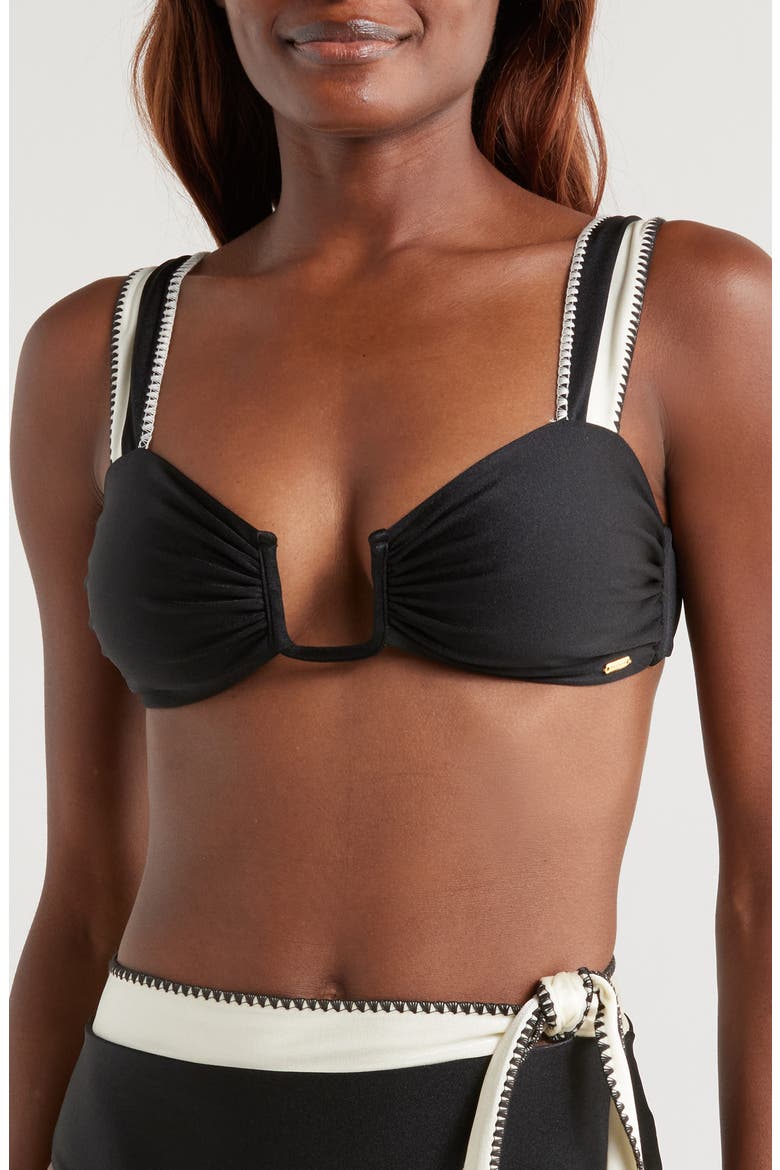 Chloe Bikini Top, Main, color, BLACK WHITE