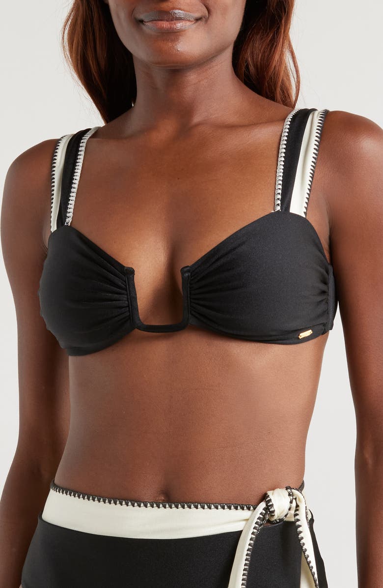 BOAMAR Chloe Bikini Top, Main, color, Black White