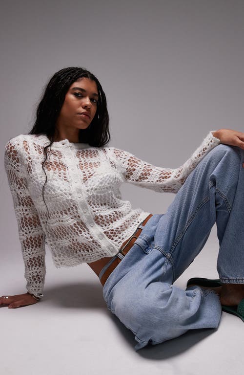 TOPSHOP TOPSHOP OPEN STITCH CARDIGAN