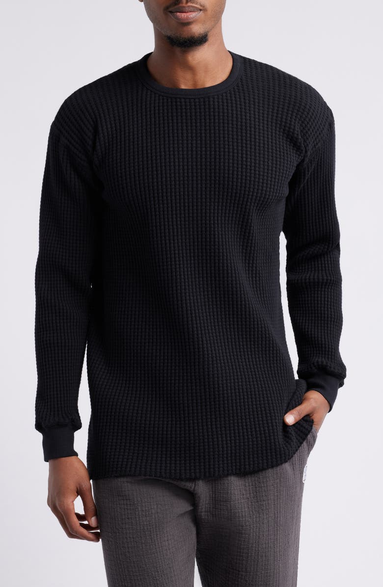 STANDARD ISSUE Thermal Knit Long Sleeve T-Shirt, Main, color, Black