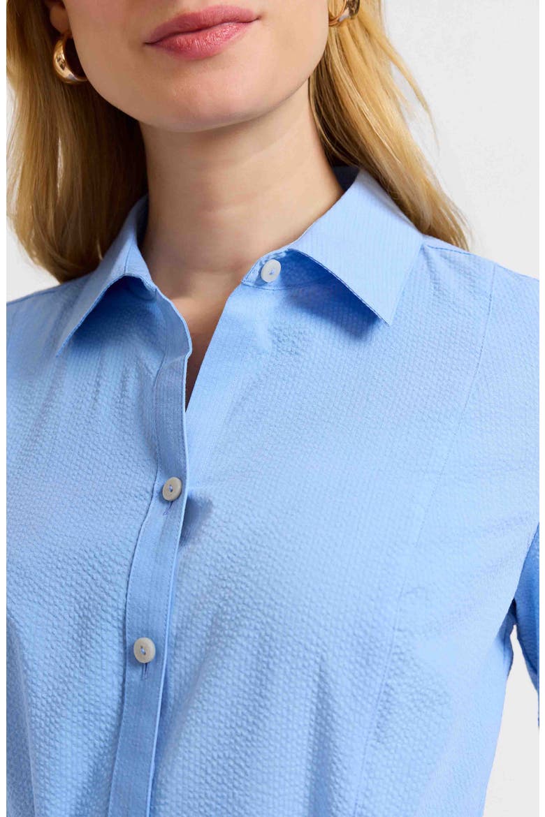 Fiona Belted Seersucker Shirtdress, Alternate, color, LAKE BLUE