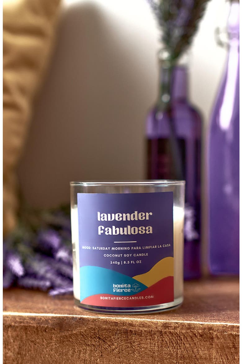 Lavender Fabulosa Candle, Alternate, color, WHITE/ PURPLE