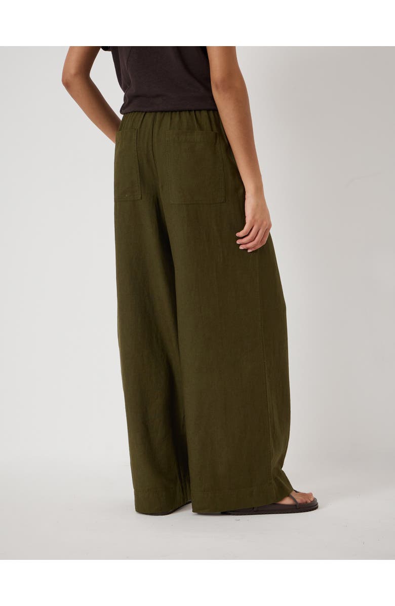 Hush Petunia Linen Blend Wide Leg Trousers, Alternate, color, Khaki Green