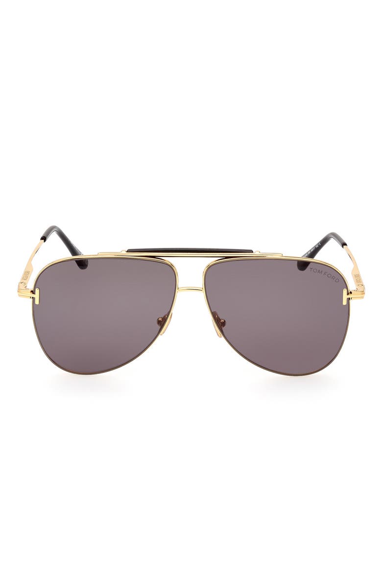 TOM FORD Brady 60mm Pilot Sunglasses, Main, color,