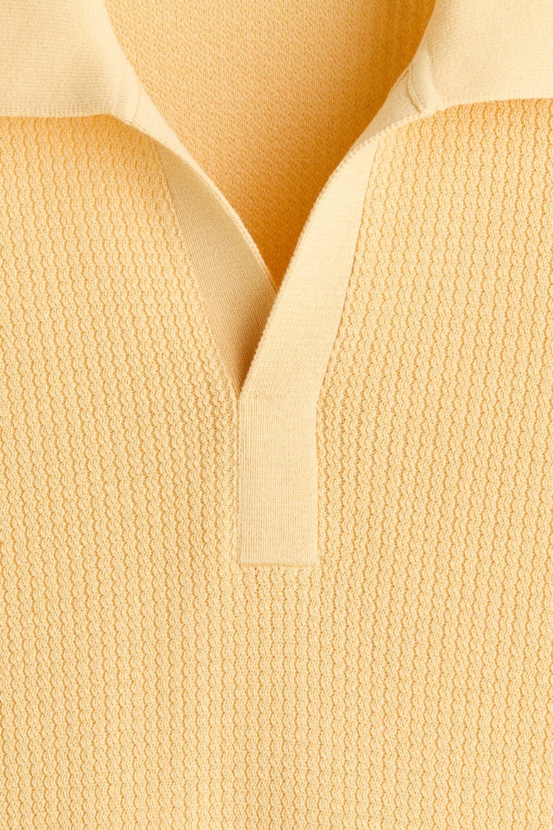 Regular Fit Cable-knit Polo Shirt, Alternate, color, Yellow