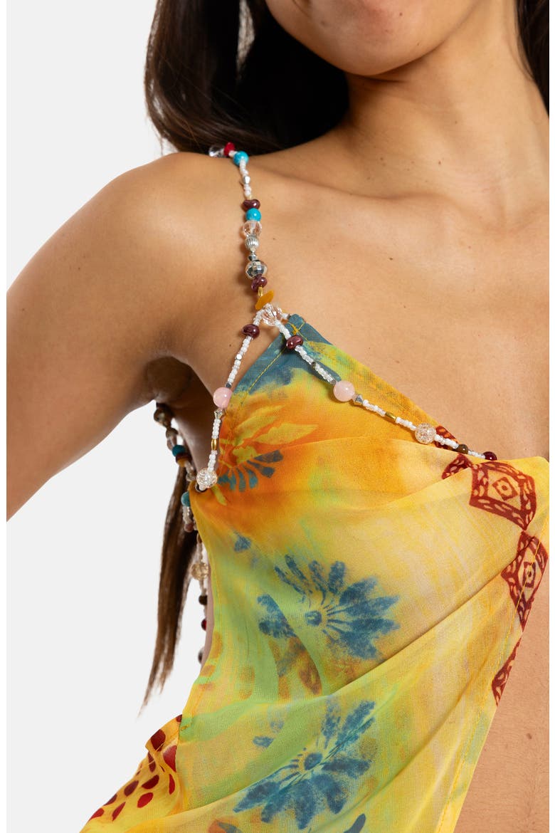 Beaded Strap Button Trim Top, Alternate, color, MULTI