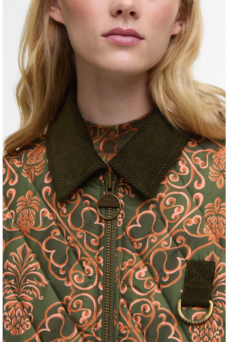 x FARM Rio Luisa Quilted Jacket, Alternate, color, PINEAPPLE/ GREEN HEART PRINT