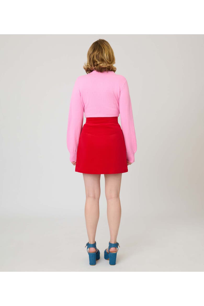 1960's Corduroy Mini Skirt, Alternate, color, Red w/ Rainbow Pocket