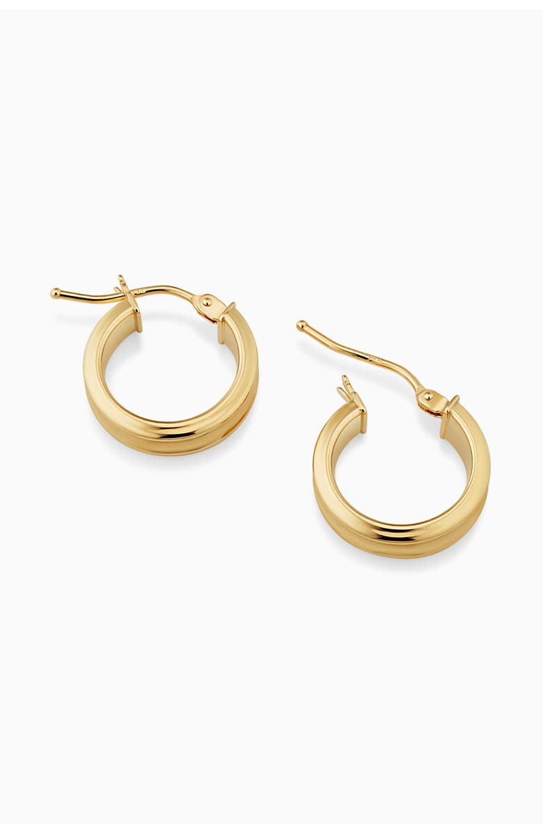 Oradina 18K Yellow Gold Half Pipe Hoops, Alternate, color, Yellow Gold