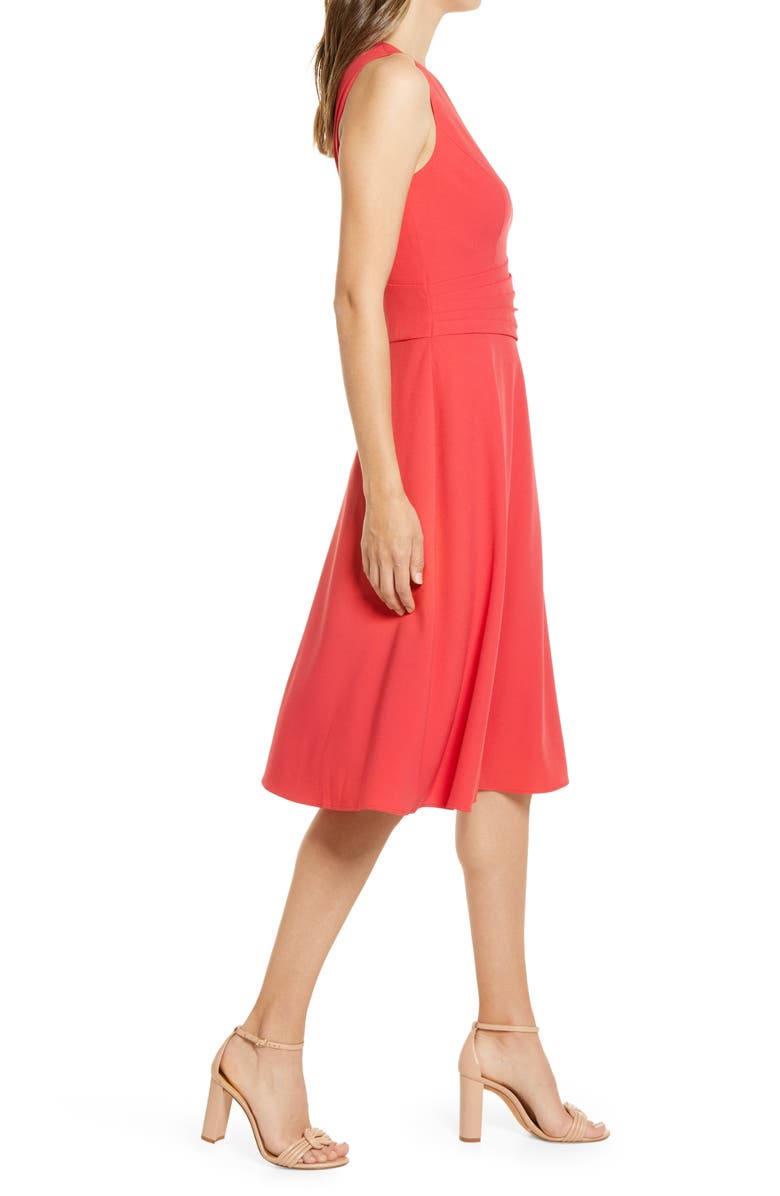 Eliza J Ruched Fit & Flare Dress, Alternate, color,