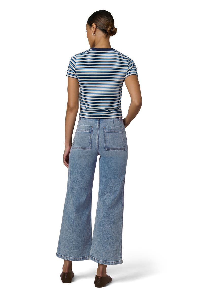 The Baby Stripe Stretch Cotton Modal T-Shirt, Alternate, color, ECRU/ AZURE STRIPE