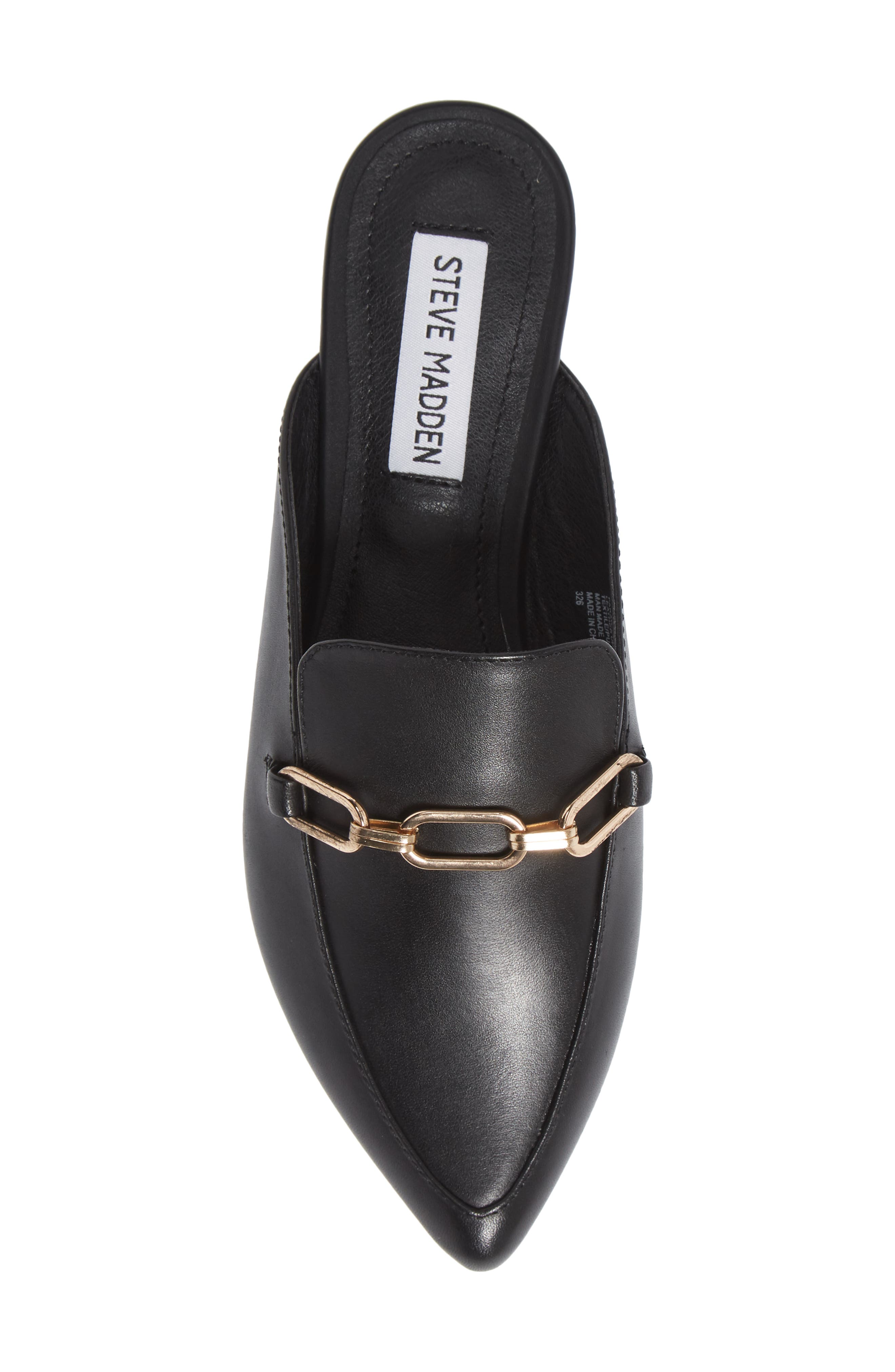 Faraway Chain Mule, Alternate, color, BLACK LEATHER