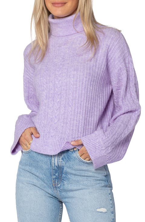 Azaria Cable Knit Turtleneck Sweater