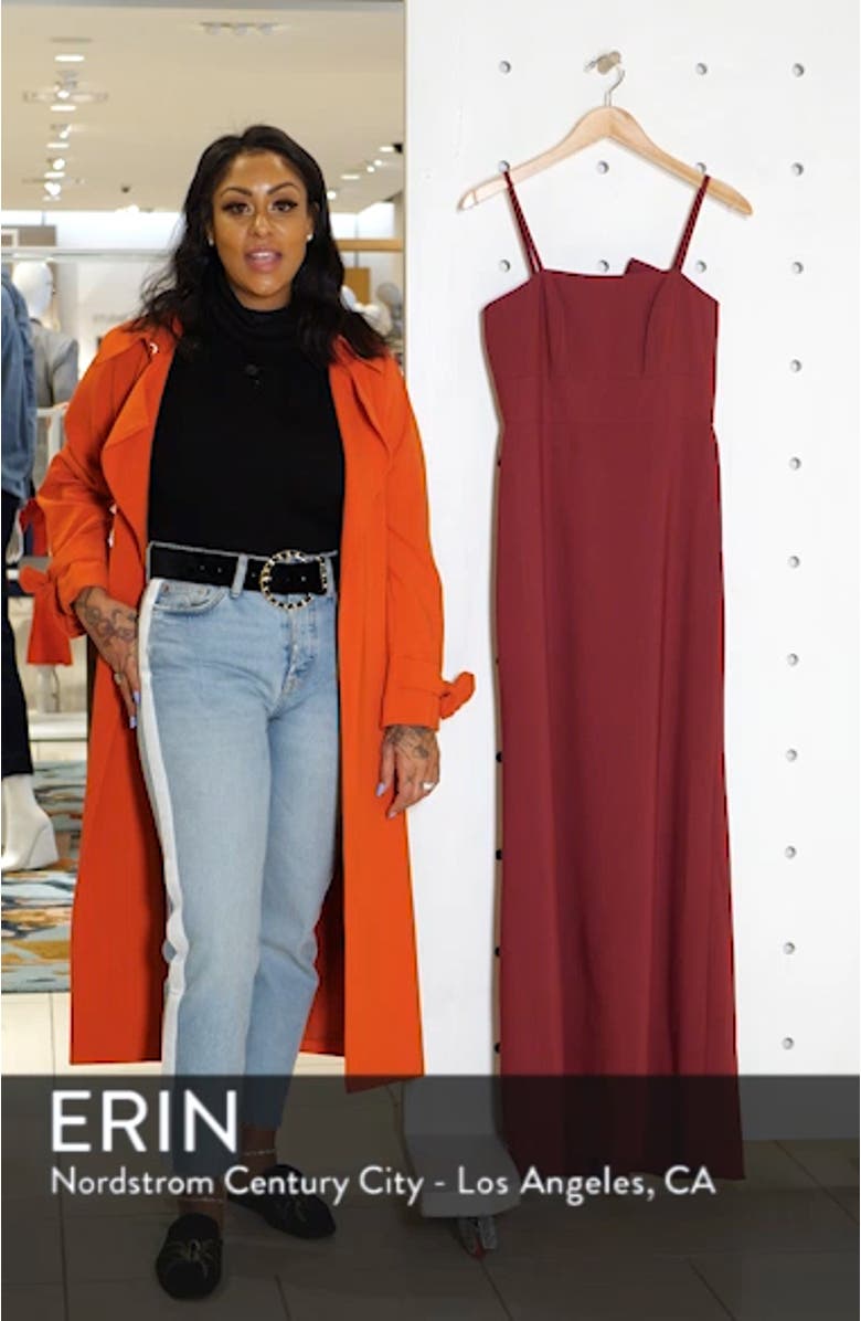 Bow Back Crepe Column Gown, sales video thumbnail