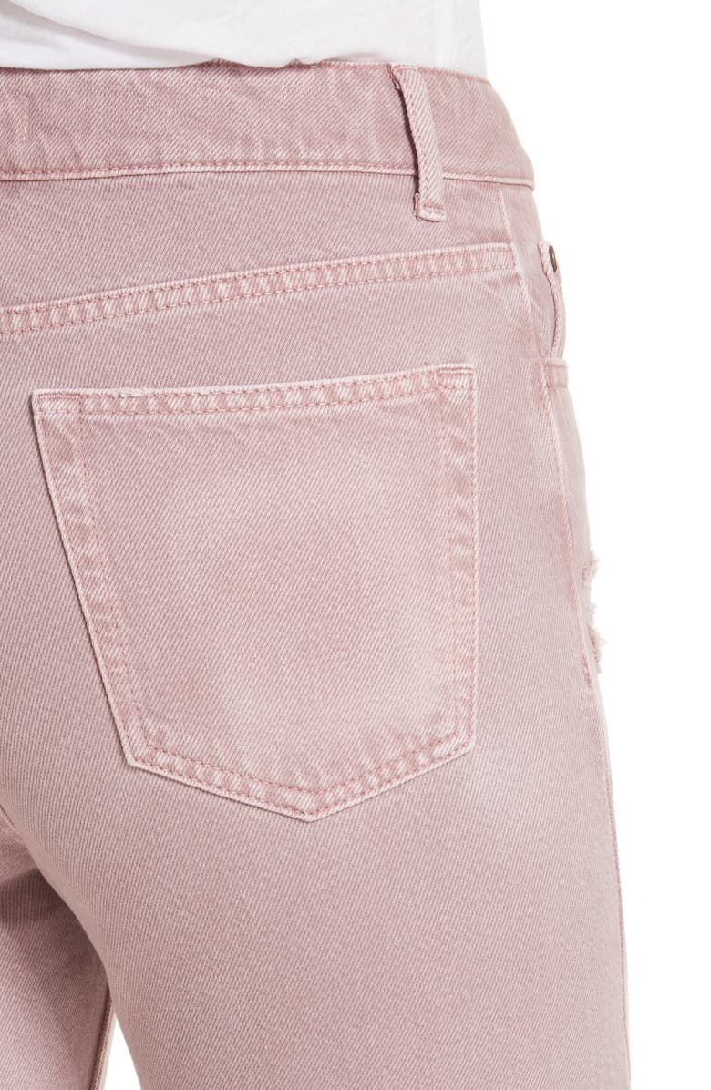 SANDRO Ripped Raw Edge Jeans, Alternate, color, Rose