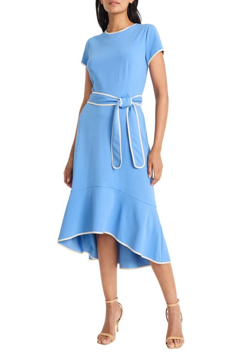 Short Sleeve Belted Dress
