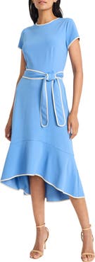 Maggy London Short Sleeve Belted Dress