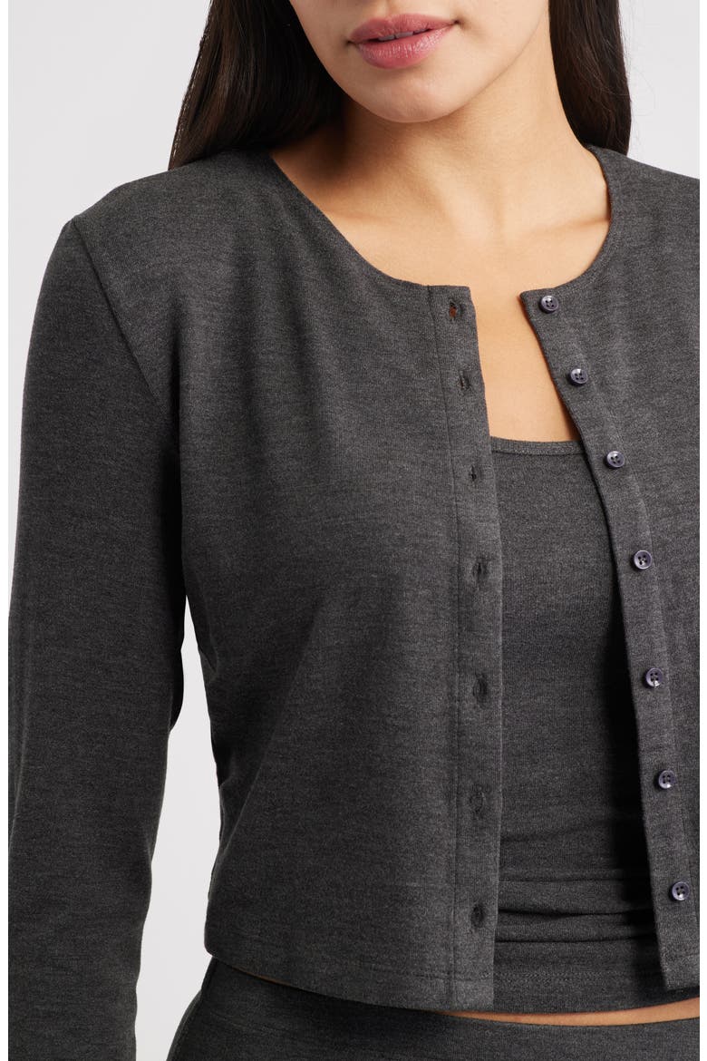 Eloise Crop Cardigan, Alternate, color, CHARCOAL