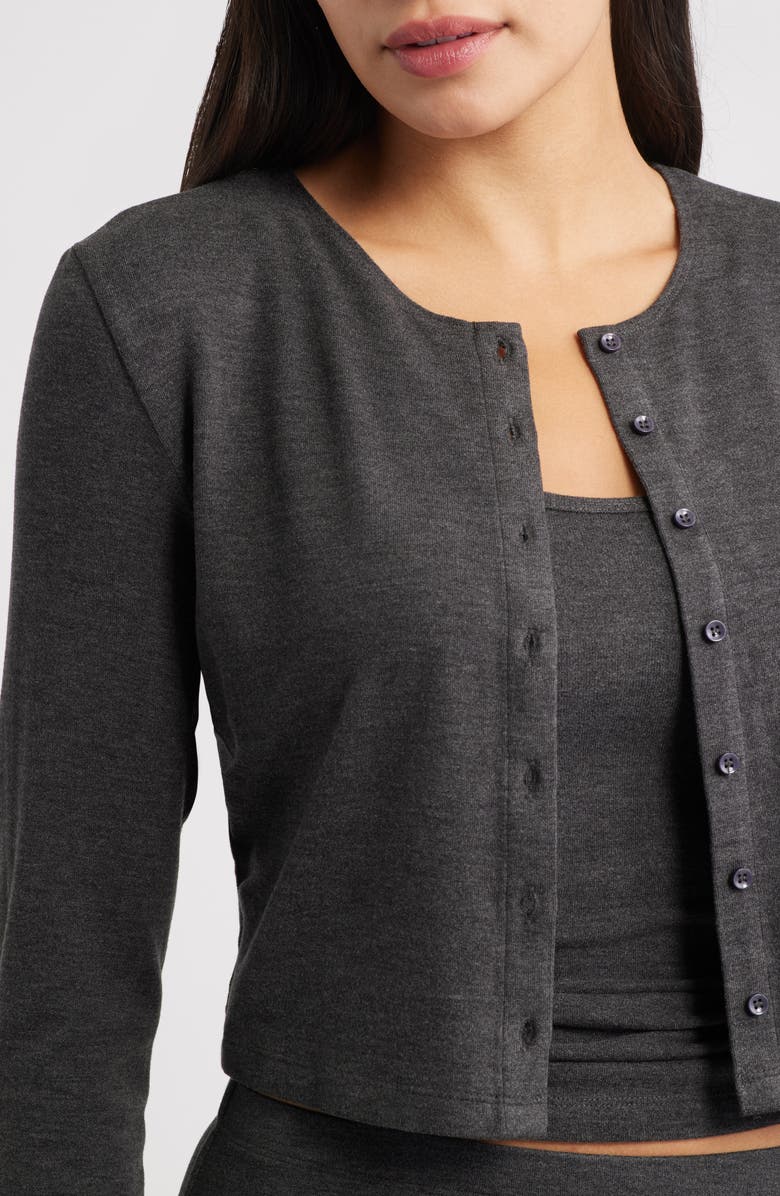 ARTLESS FOREVER Eloise Crop Cardigan, Alternate, color, Charcoal
