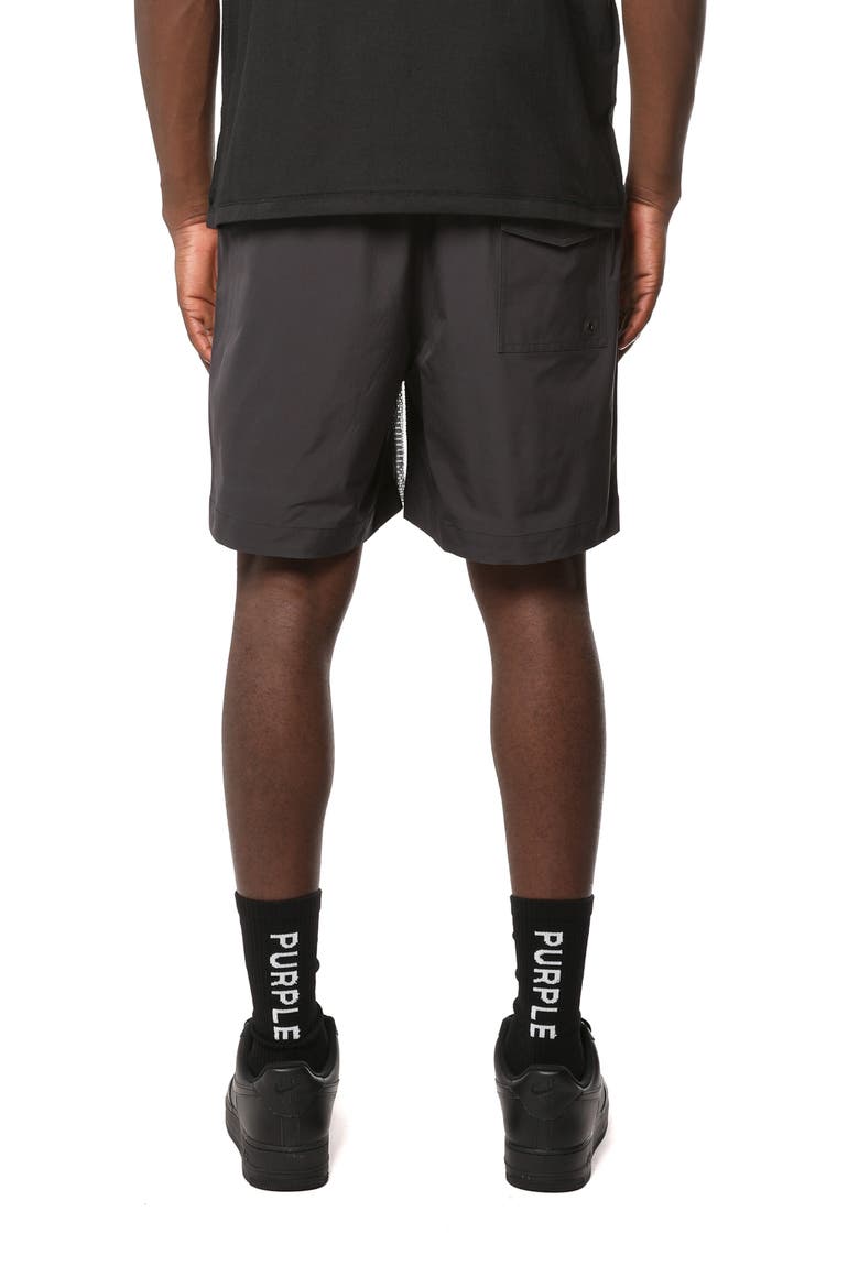 All Around Studded Water Repellent Drawstring Shorts, Alternate, color, BLACK