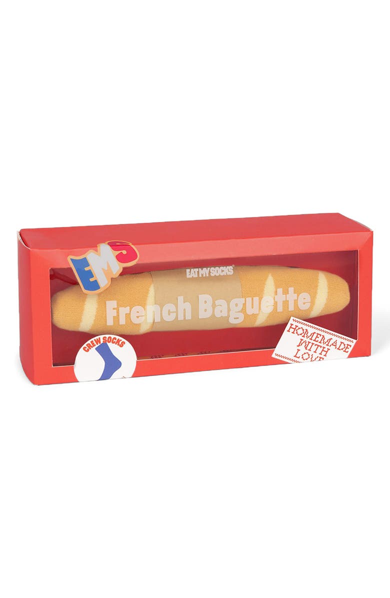 doiy French Baguette 3D Crew Socks, Alternate, color, Beige