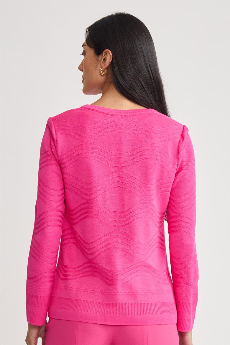 Heritage Tonal Textured Wave Knit Jacket, Alternate, color, Carmine Rose
