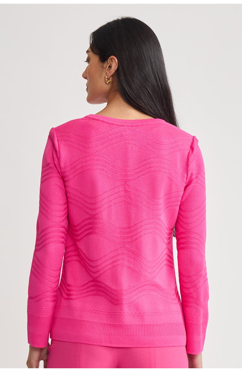 Ming Wang Heritage Tonal Textured Wave Knit Jacket, Alternate, color, Carmine Rose