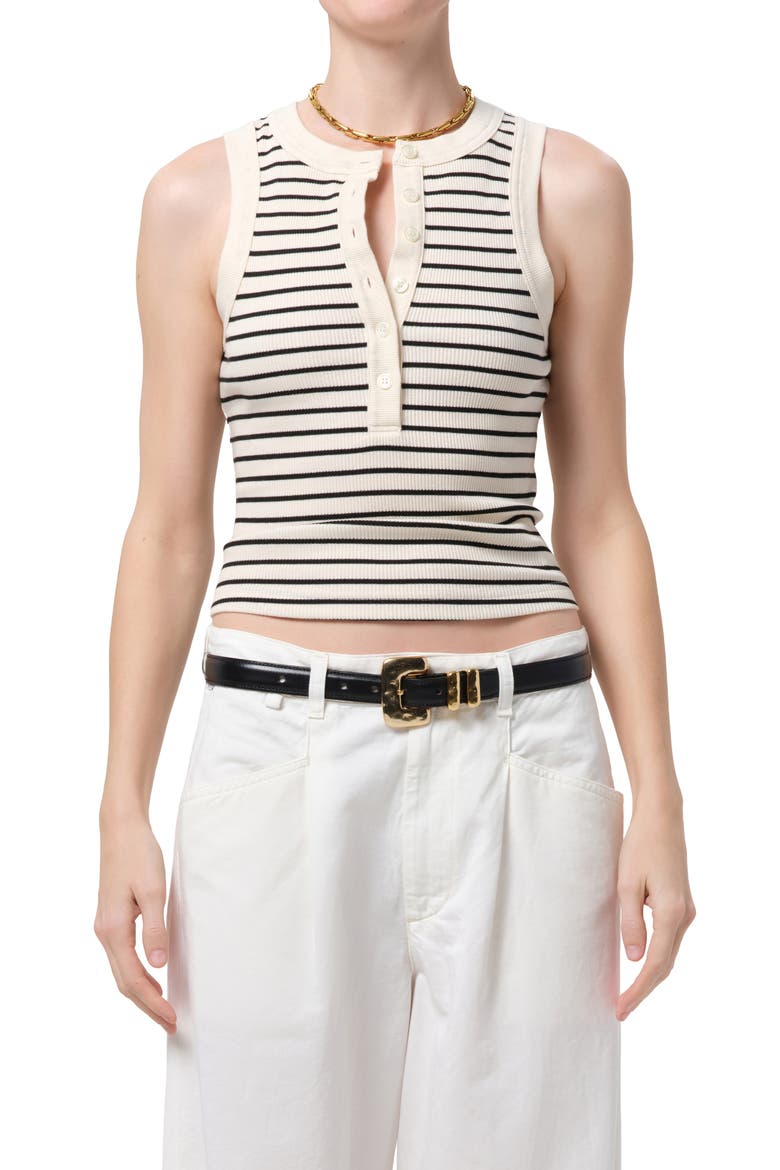 Caralyn Stripe Cotton Blend Tank, Main, color, QUARTZ STRIPE
