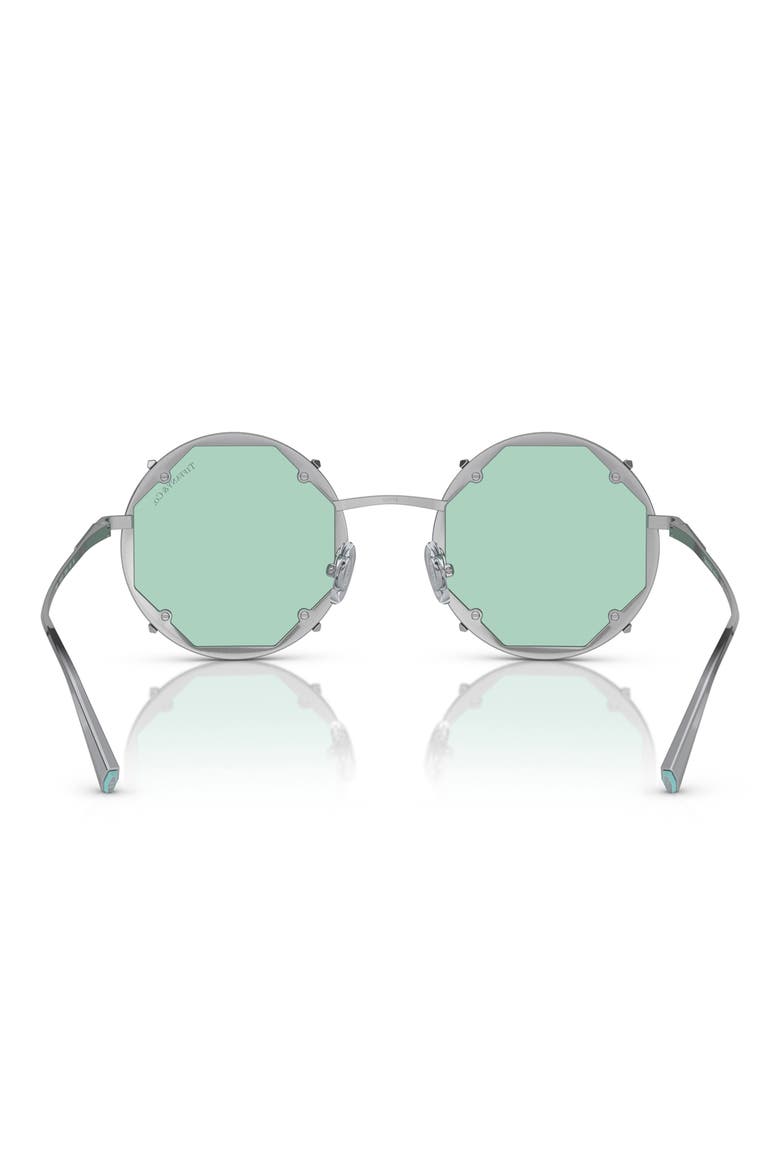 54mm Round Sunglasses, Alternate, color, SILVER / LIGHT AZURE