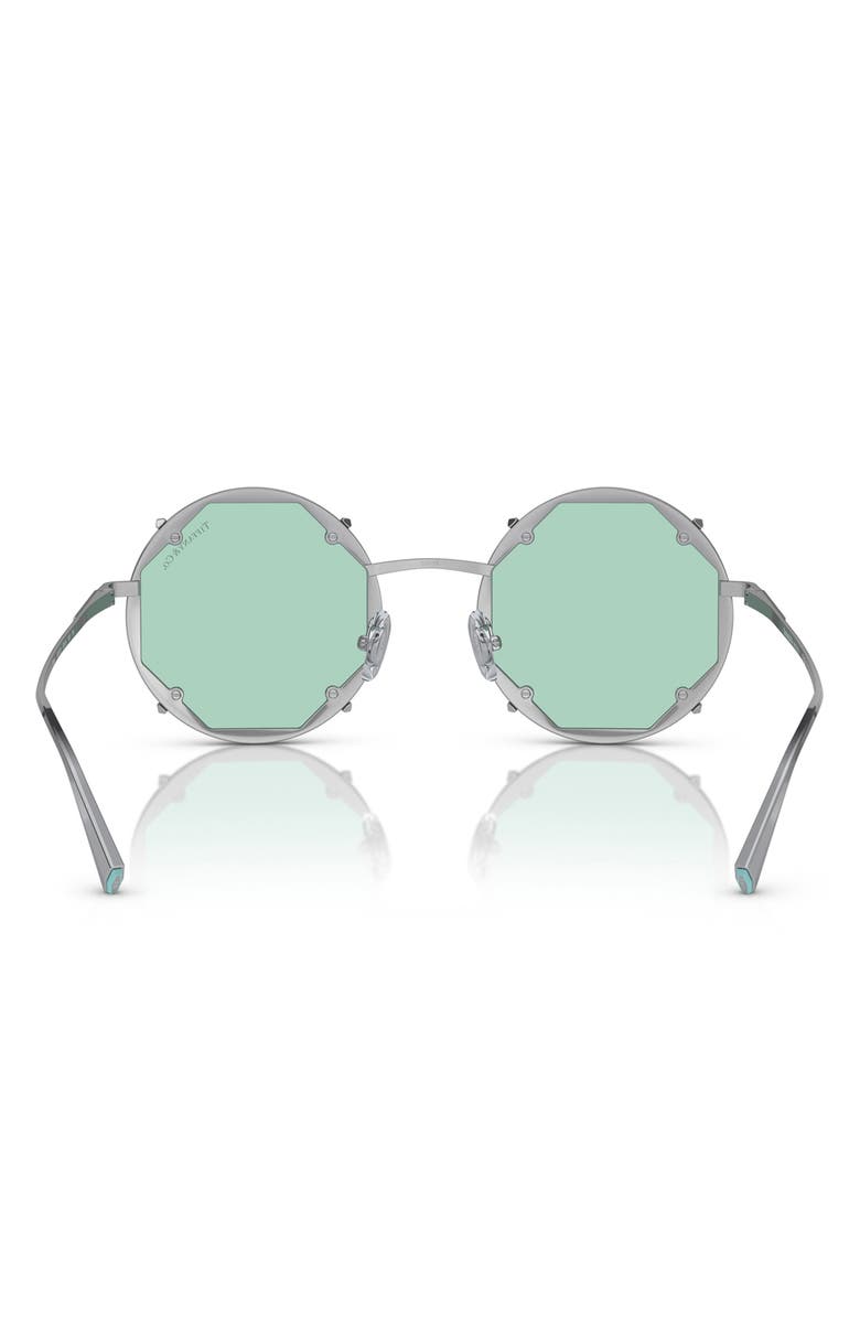 Tiffany & Co. 54mm Round Sunglasses, Alternate, color, Silver / Light Azure