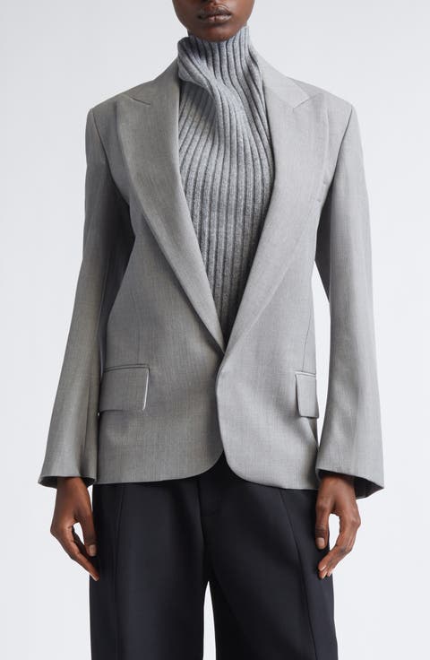 Sculptural Sleeve Virgin Wool Jacket