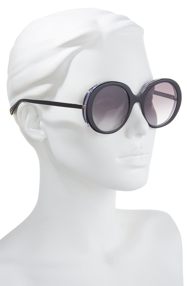 Chloé 54mm Core Oversize Sunglasses, Alternate, color, Black Black Grey