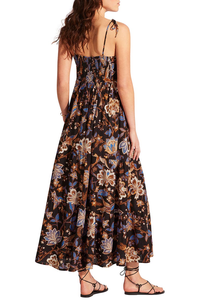 Seafolly Silk Road Paisley Cotton Blend Midi Cover-Up Sundress, Alternate, color,