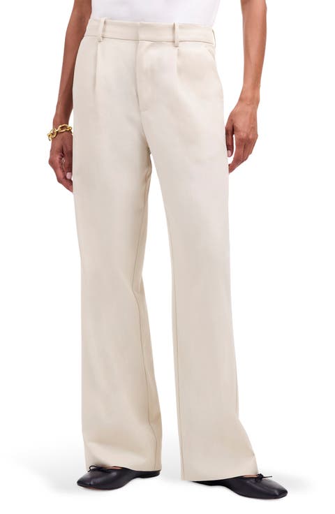 Slouchy Straight Leg Twill Pants