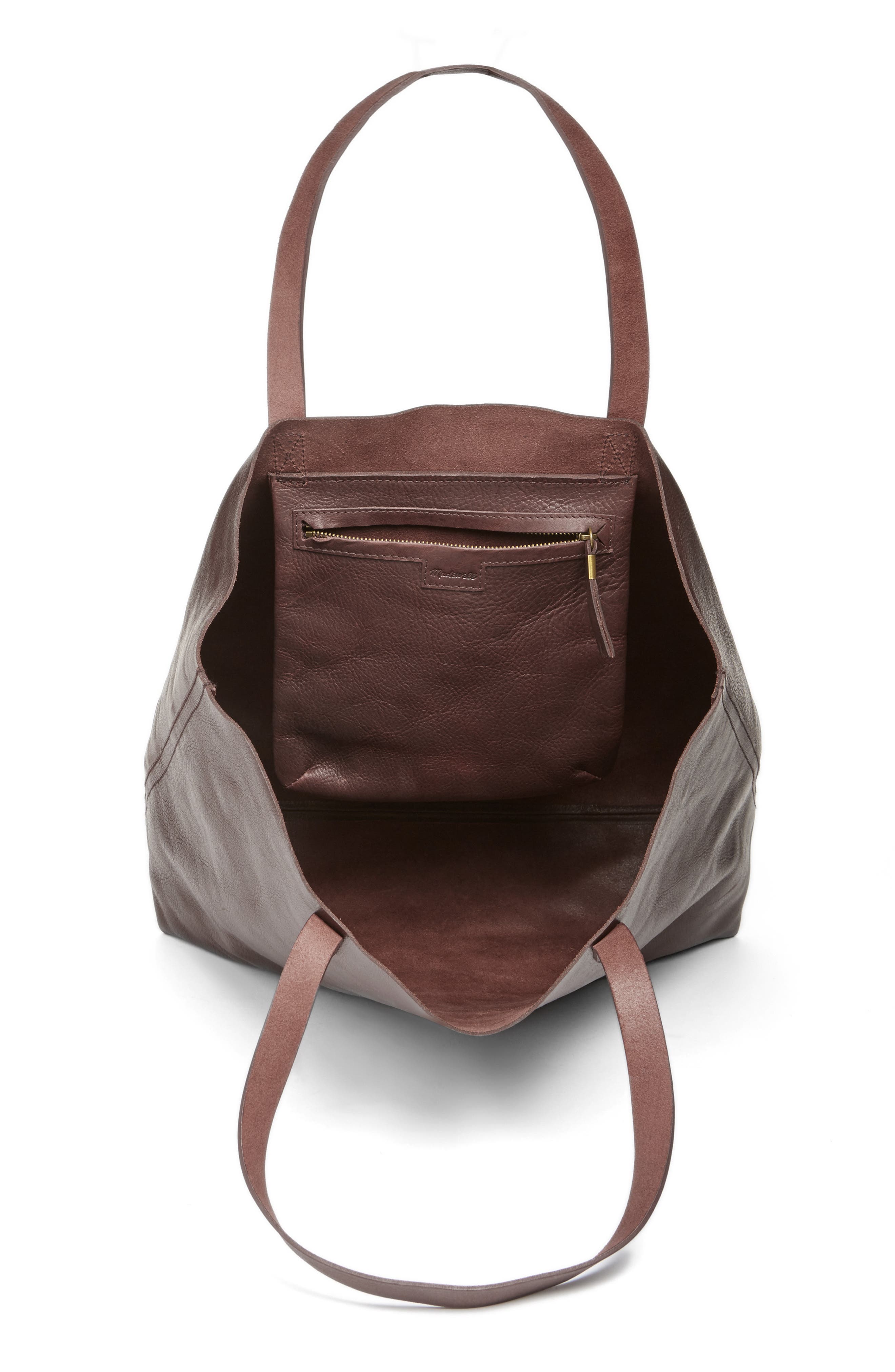 Madewell Transport Leather Tote, Alternate, color, Dark Cocoa