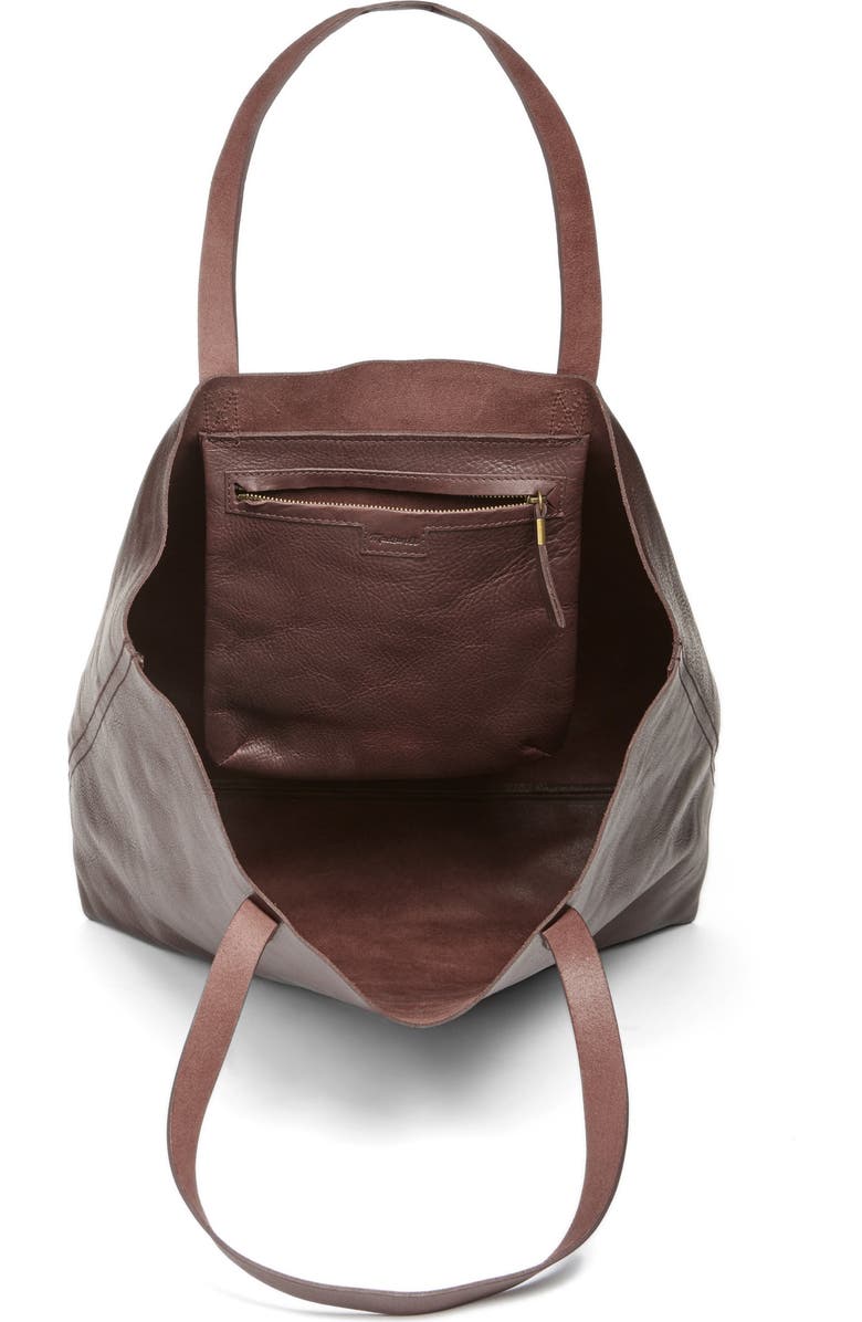 Madewell Transport Leather Tote, Alternate, color, Dark Cocoa