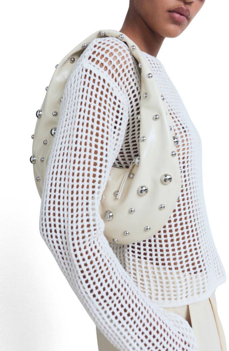 MANGO Open Stitch Cotton Sweater, Alternate, color, White