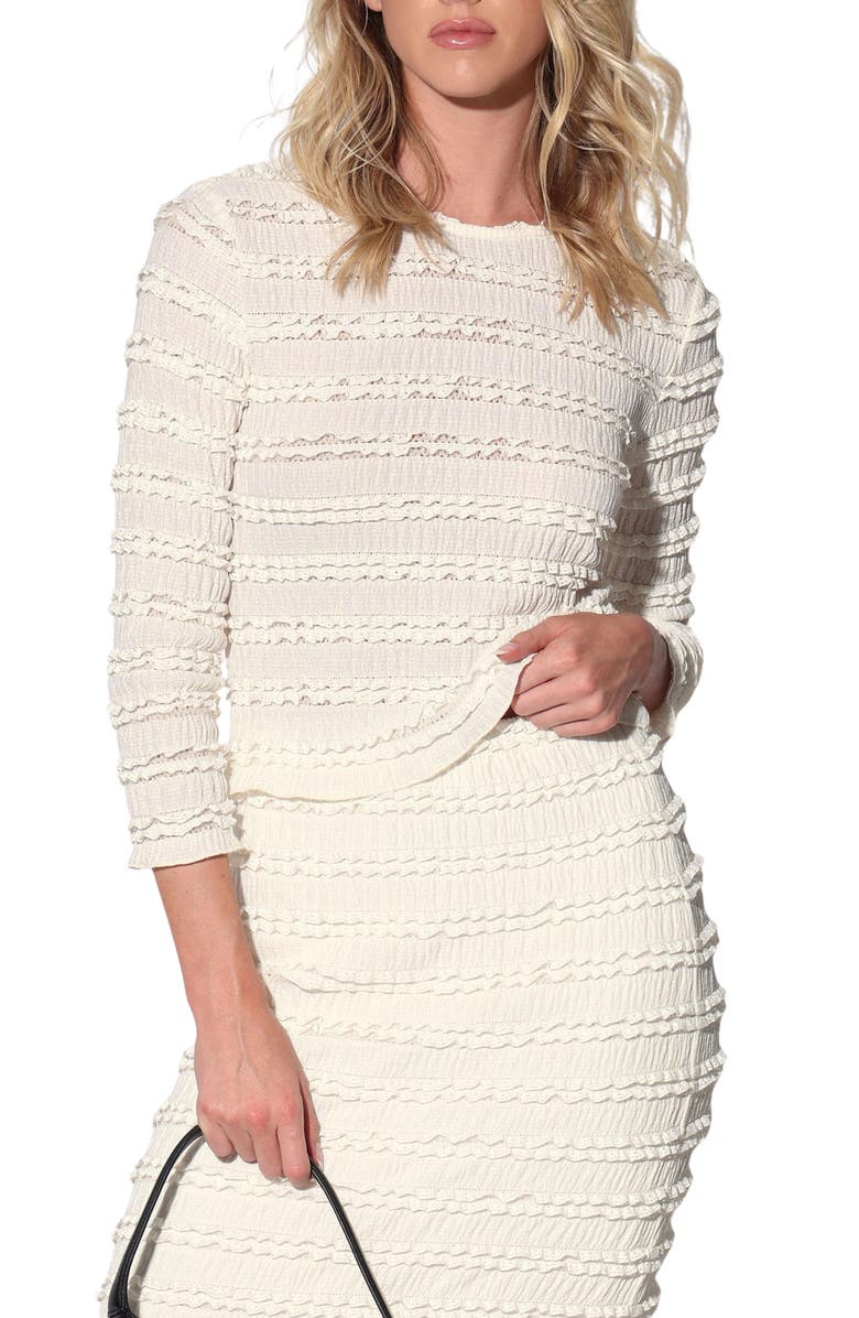 Walter Baker Lois Ruffle Top, Main, color, Cream Lace