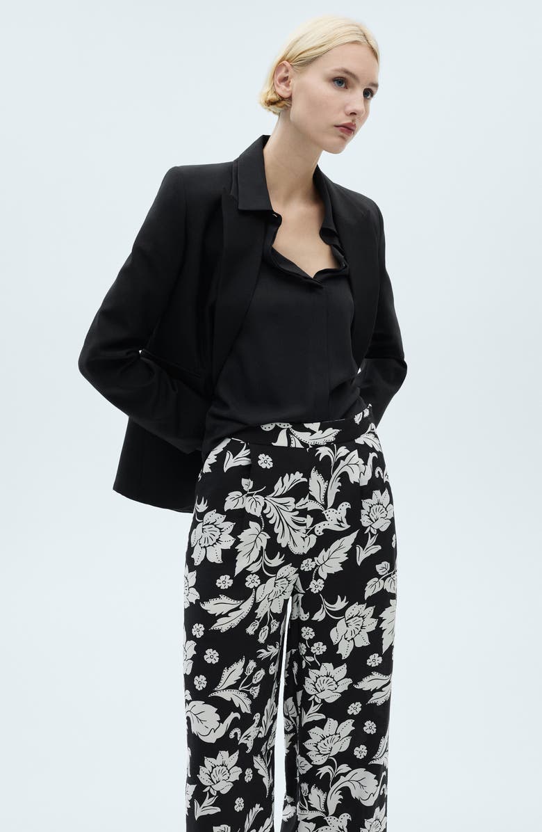 MANGO Floral Straight Leg Pants, Alternate, color,