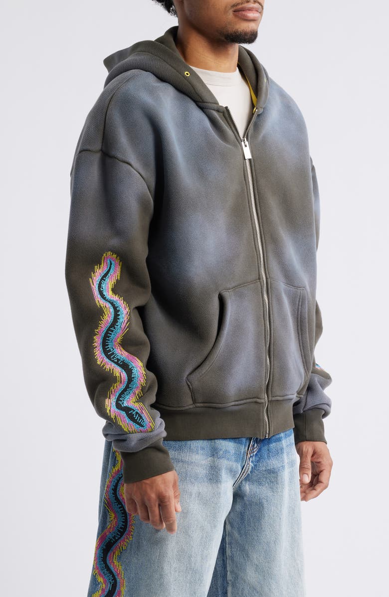 DIET STARTS MONDAY Snake Zip Hoodie, Alternate, color, 