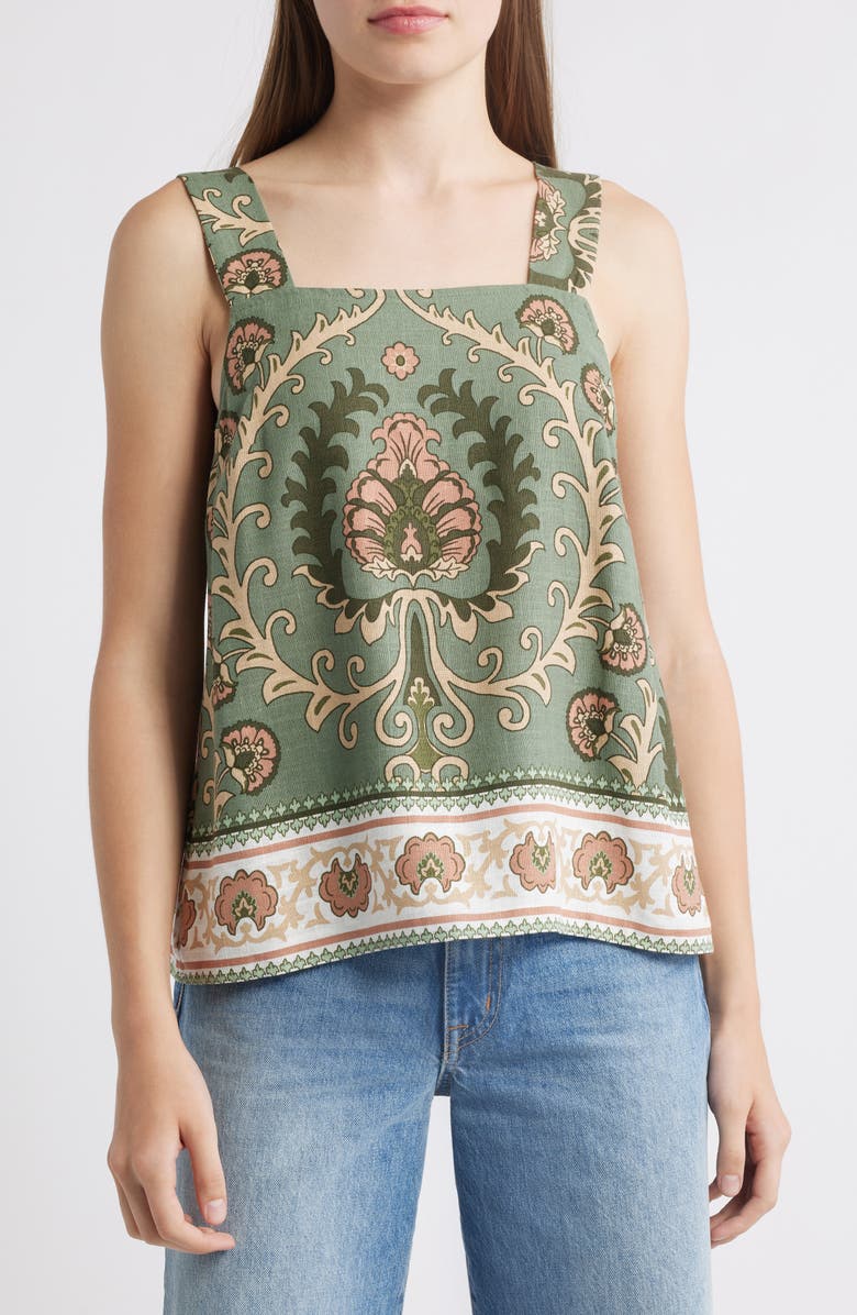 Sanctuary Button Back Sleeveless Top, Main, color, Mezzo Sage