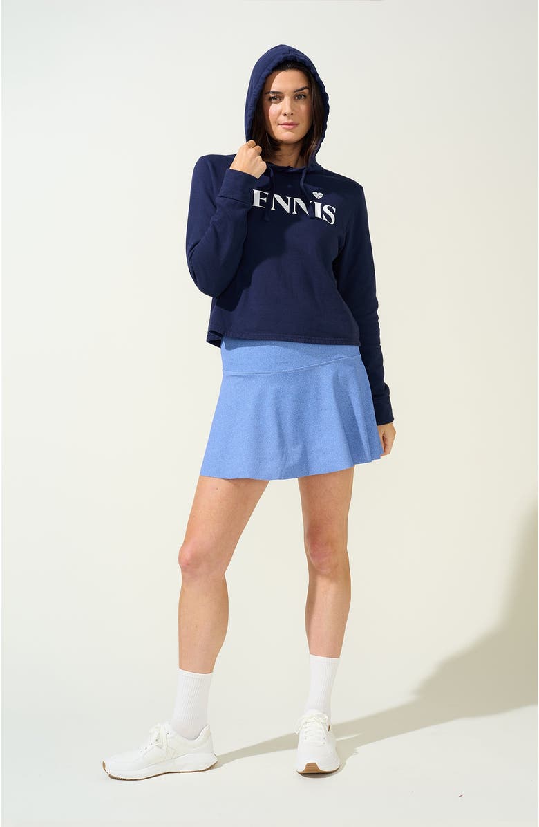 Bobbe Active Courtside Cropped Fleece Hoodie, Alternate, color, Marine Navy