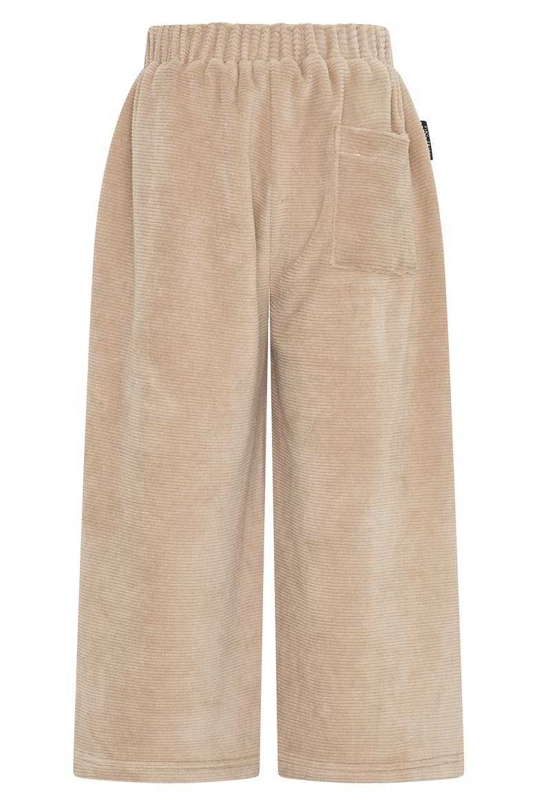Kids' Tie Belt Cotton Blend Wide Leg Pants, Alternate, color, MOCHA