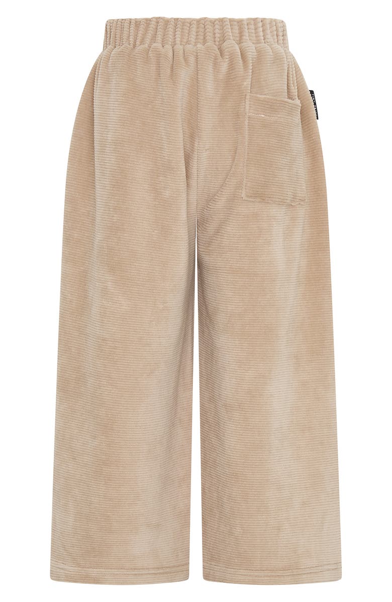 TINY TRIBE Kids' Tie Belt Cotton Blend Wide Leg Pants, Alternate, color, Mocha